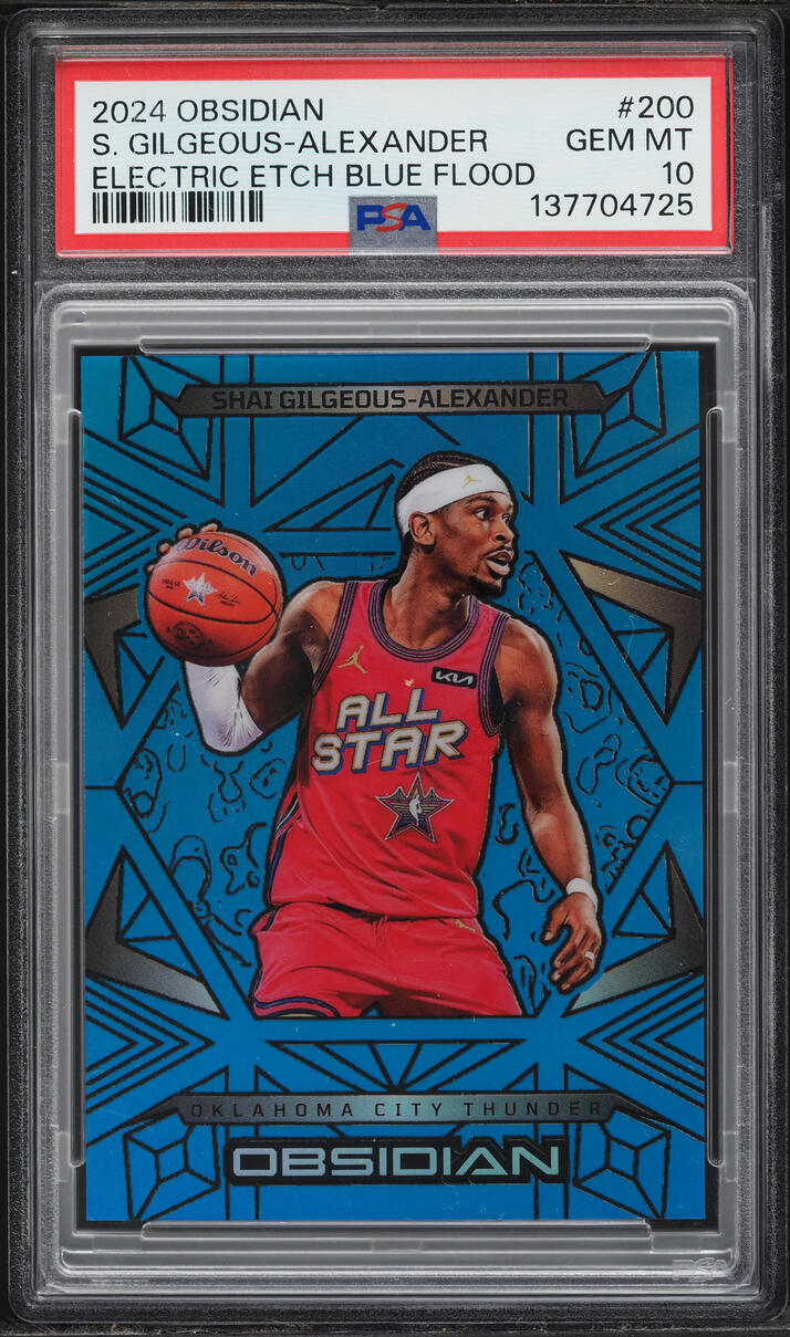 2024 Panini Obsidian Electric Etch Blue Flood Shai Gilgeous-Alexander 30/30 #200 PSA 10 GEM