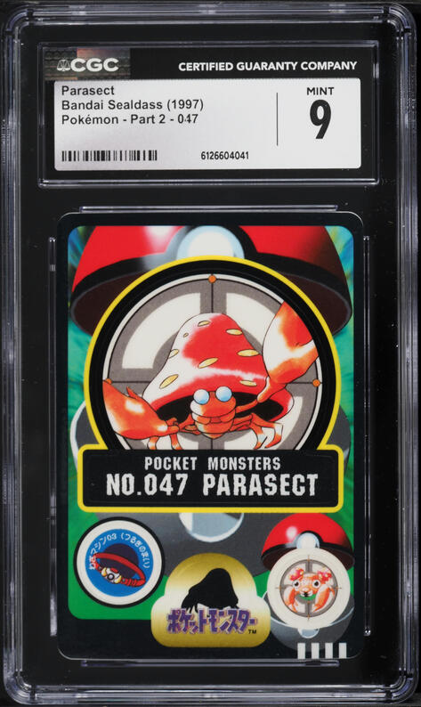 1997 Pokemon Japanese Bandai Sealdass Part 2 Parasect #47 CGC 9 MINT