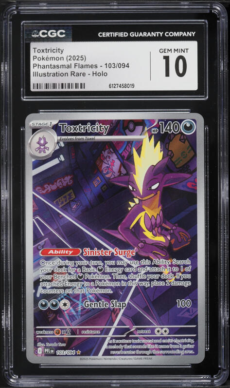 2025 Pokemon Mega Evolution Phantasmal Flames IR Toxtricity #103 CGC 10 GEM MINT