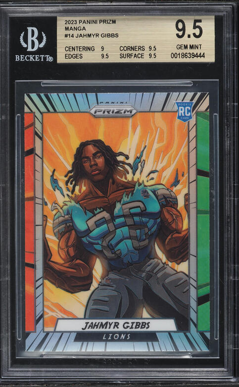2023 Panini Prizm Manga Jahmyr Gibbs ROOKIE #14 BGS 9.5 GEM MINT