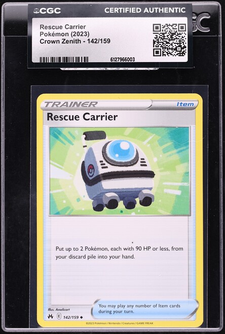 2023 Pokemon Sword & Shield Crown Zenith Rescue Carrier #142 CGC AUTH