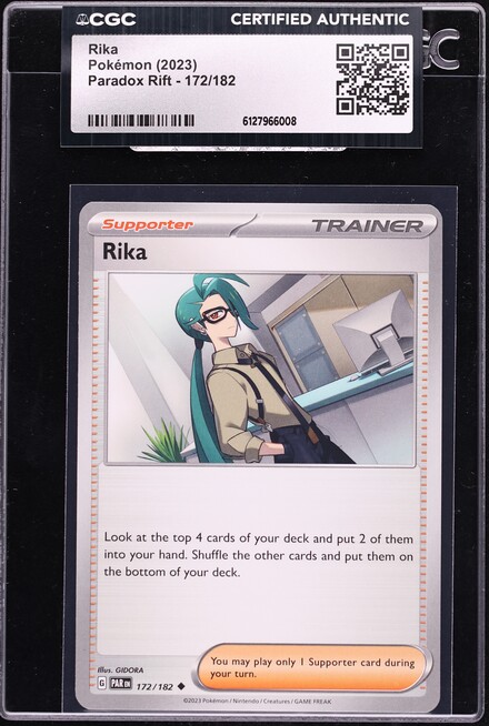 rika pokemon card 172/182 - Paradox Rift - Trainer Lot x4 variation to centering Rika - SV04: Paradox Rift
