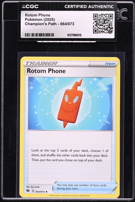 2020 Pokemon Sword & Shield Champion's Path Rotom Phone #64 CGC AUTH