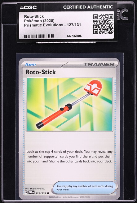 2025 Pokemon Scarlet & Violet Prismatic Evolutions Roto-Stick #127 CGC AUTH