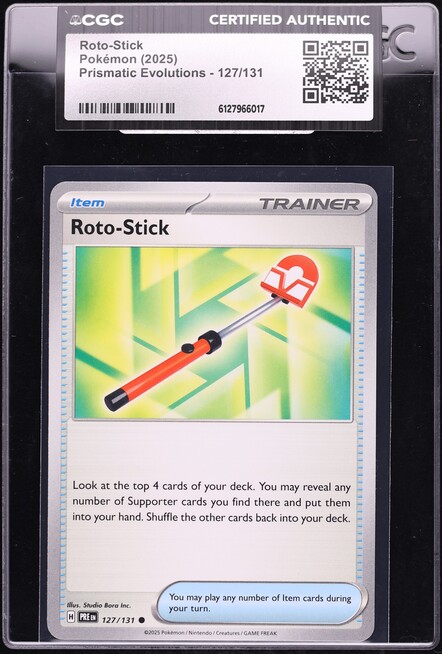 2025 Pokemon Scarlet & Violet Prismatic Evolutions Roto-Stick #127 CGC AUTH