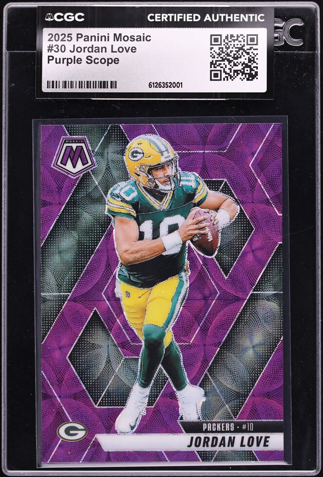 2025 Panini Mosaic Purple Scope Jordan Love #30 CGC AUTH