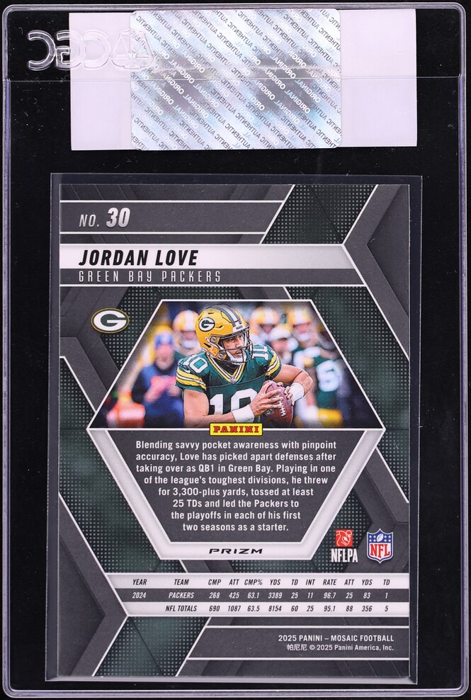 2025 Panini Mosaic Purple Scope Jordan Love #30 CGC AUTH