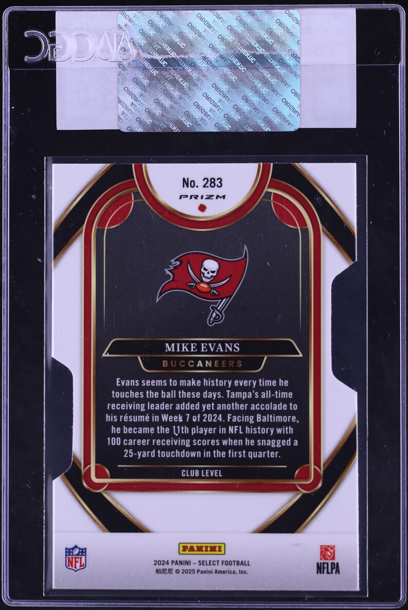2024 Select Club Level Silver Die-Cut Mike Evans #283 CGC AUTH