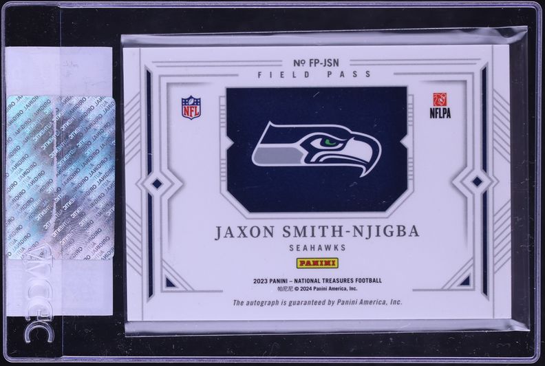 2023 National Treasures Field Pass Jaxon Smith-Njigba ROOKIE AUTO