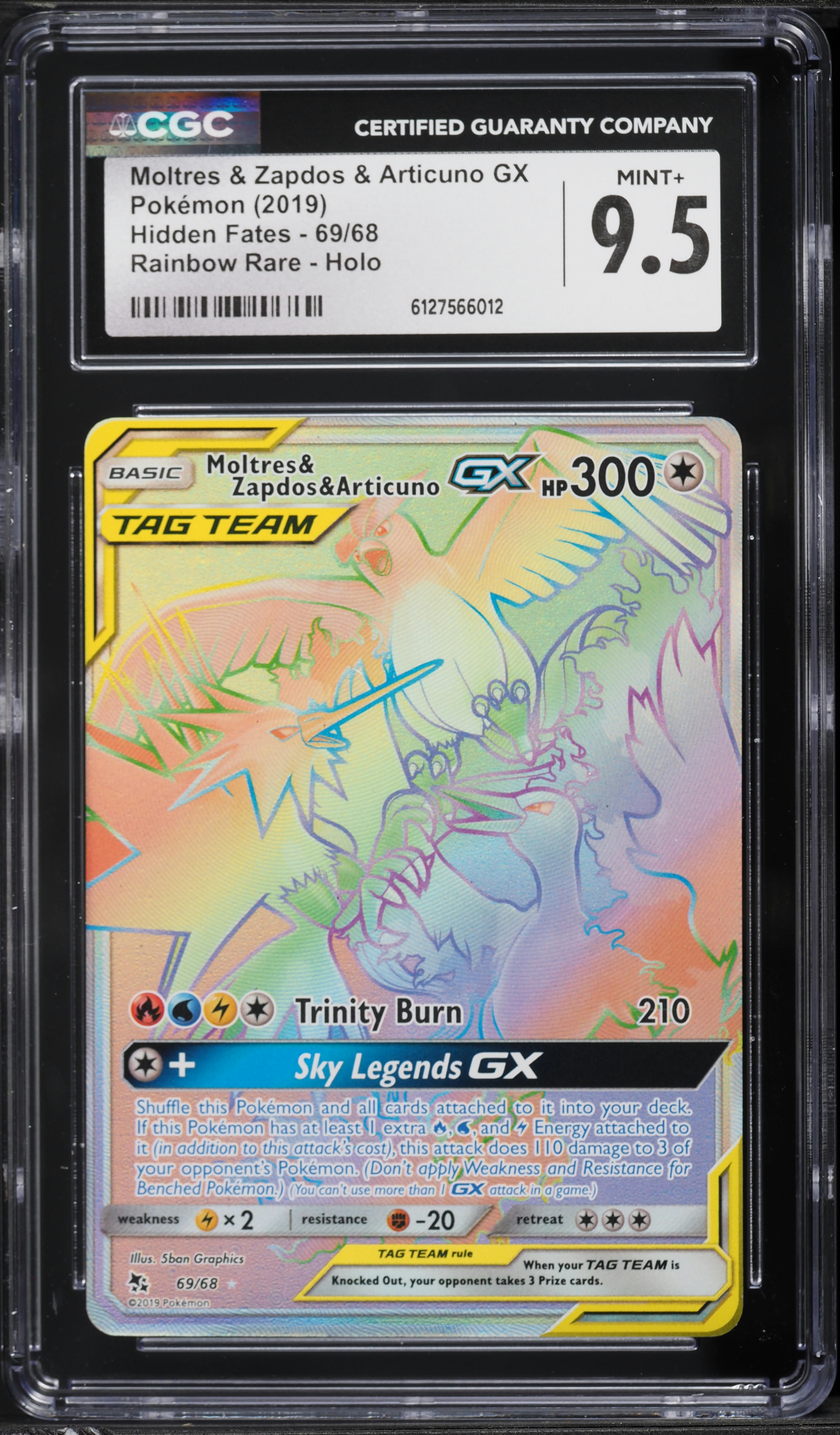 pokemon card moltres zapdos articuno rainbow rare Rainbow Secret Rare Moltres Zapdos Articuno Pokemon TCG: Rainbow Rare  Moltres, Zapdos & Articuno GX Tag Team Holo Card #69/68