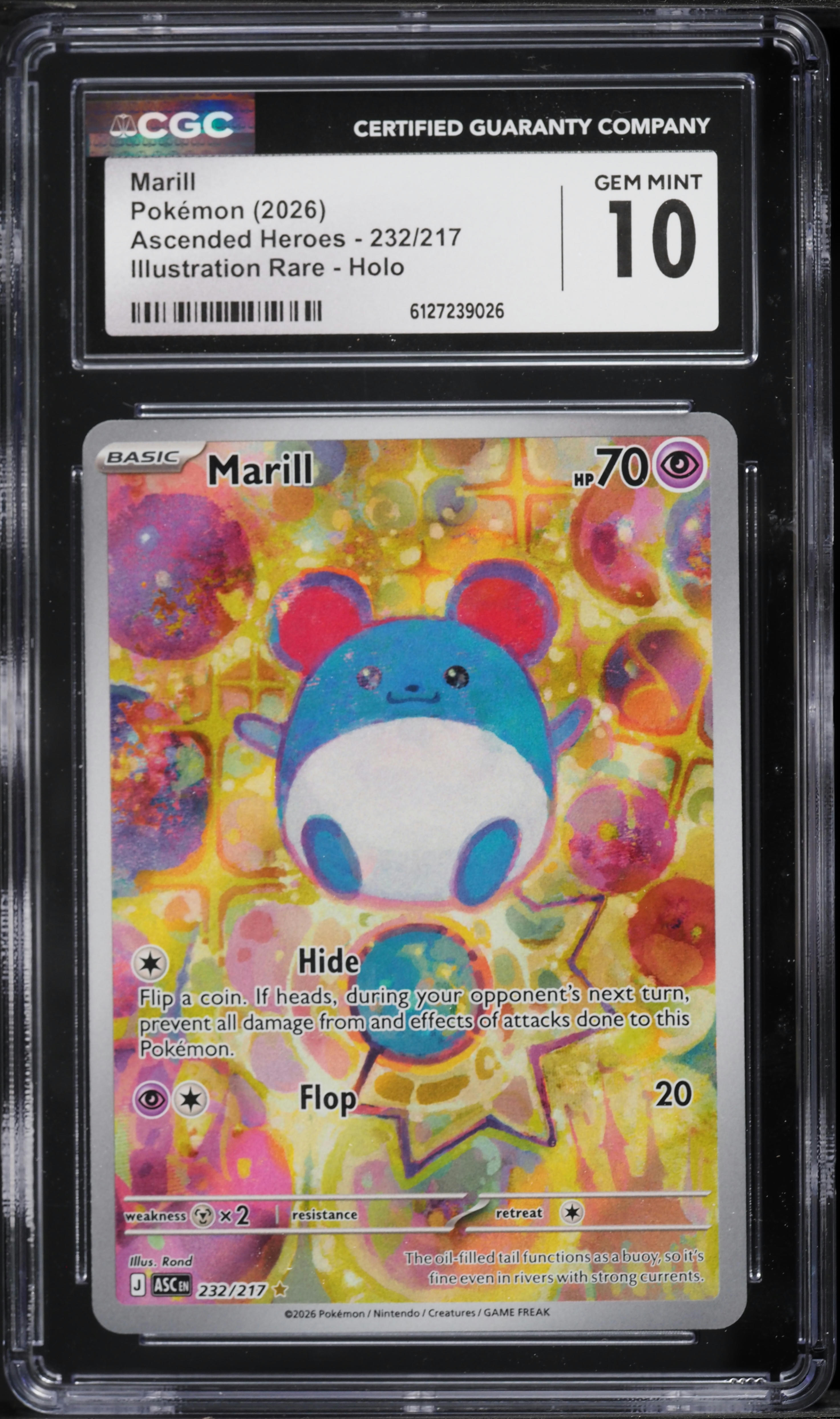 2026 Pokemon Mega Ascended Heroes IR Marill #232 CGC 10 GEM MINT