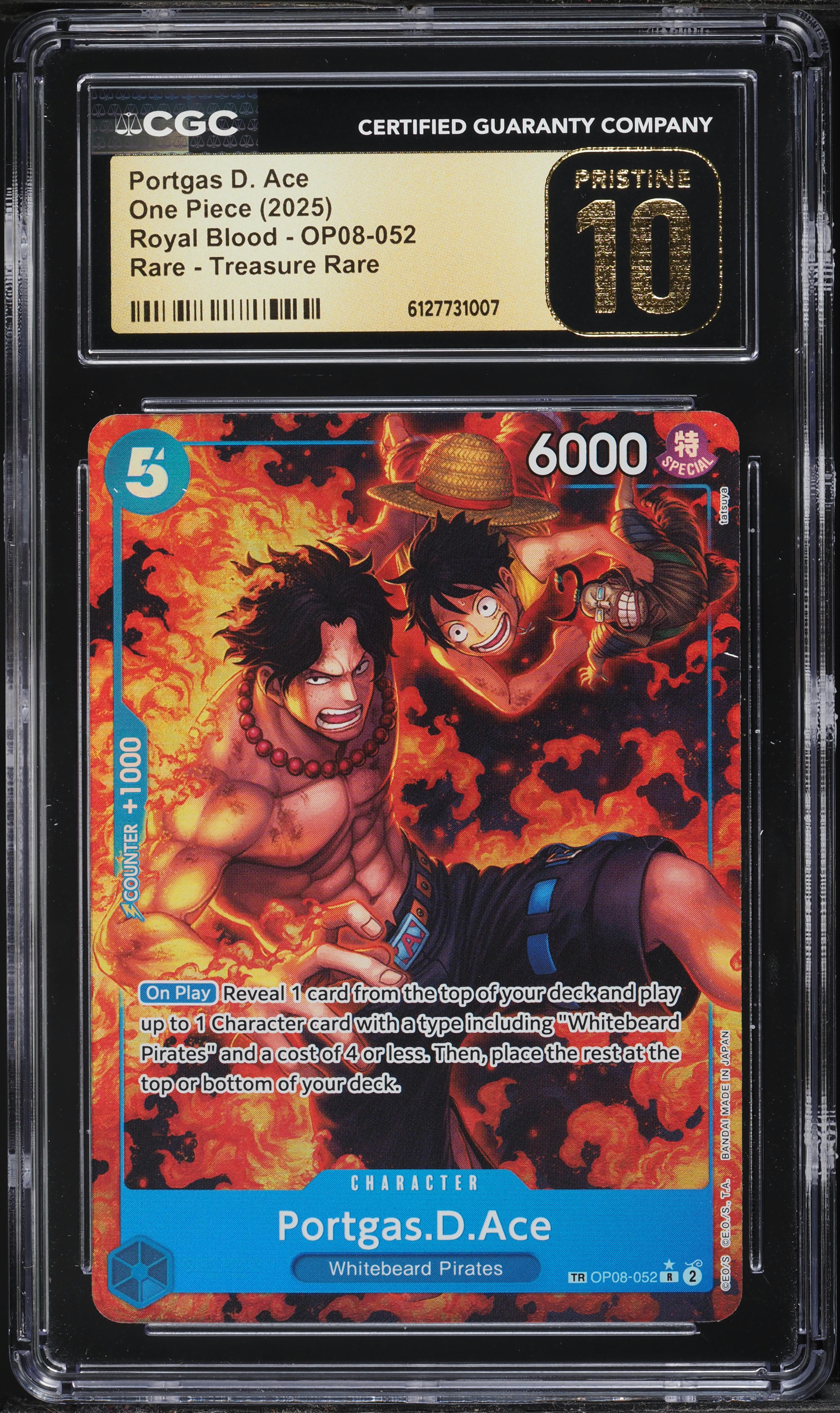 2025 One Piece Royal Blood Treasure Rare Alt Art Portgas D. Ace