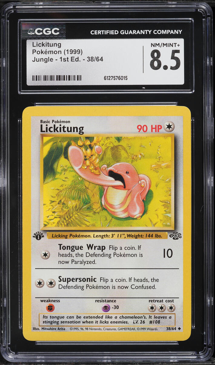 1999 Pokemon Jungle 1st Edition Lickitung #38 CGC 8.5 NM-MT+