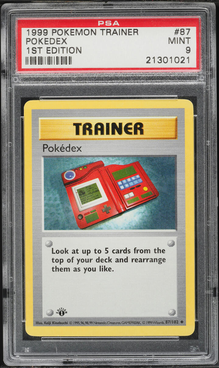 1999 Pokemon Base Set Shadowless 1st Edition Pokedex #87 PSA 9 MINT