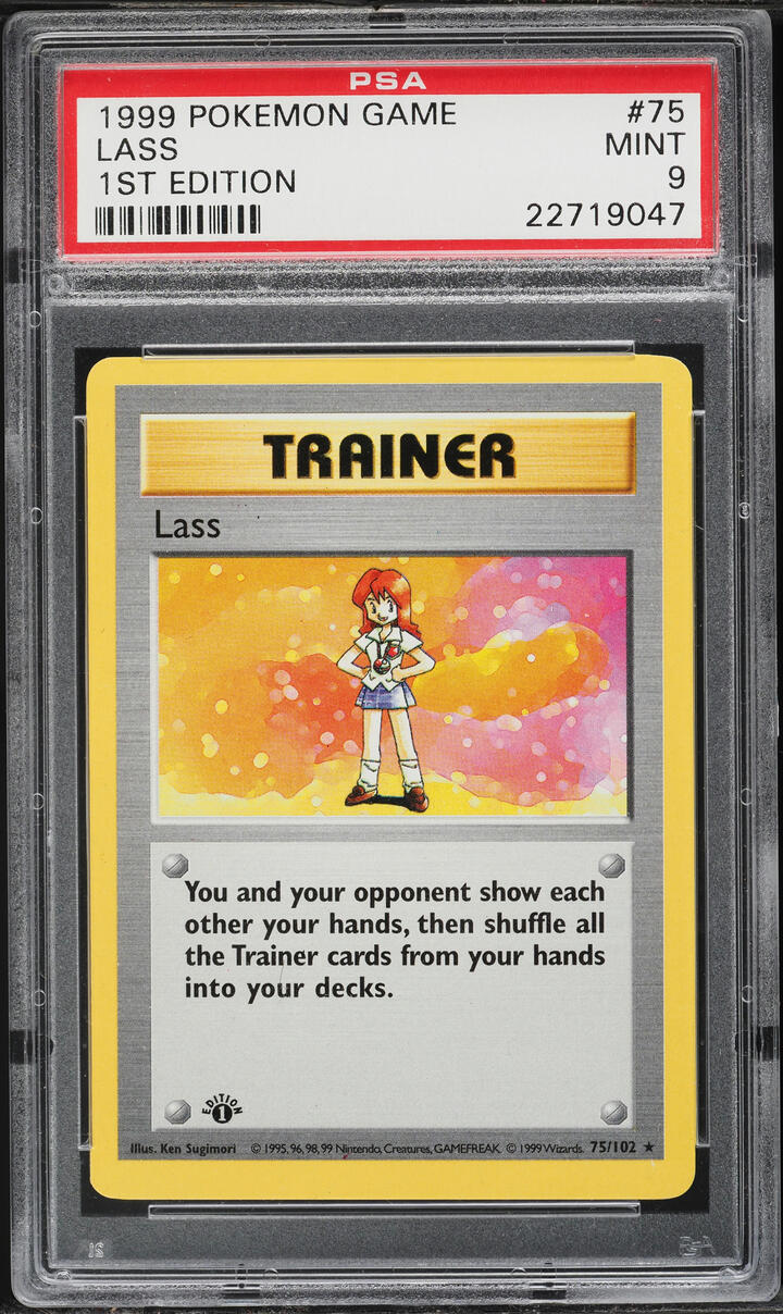 1999 Pokemon Base Set 1st Edition Lass #75 PSA 9 MINT
