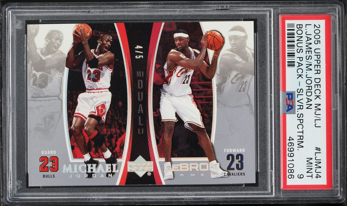 2005 Upper Deck Bonus Pack Silver Spectrum LeBron James Michael Jordan /5 #LJMJ4 PSA 9 MINT