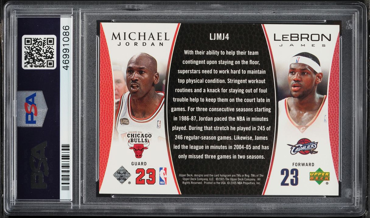 2005 Upper Deck Bonus Pack Silver Spectrum LeBron James Michael Jordan /5 #LJMJ4 PSA 9 MINT