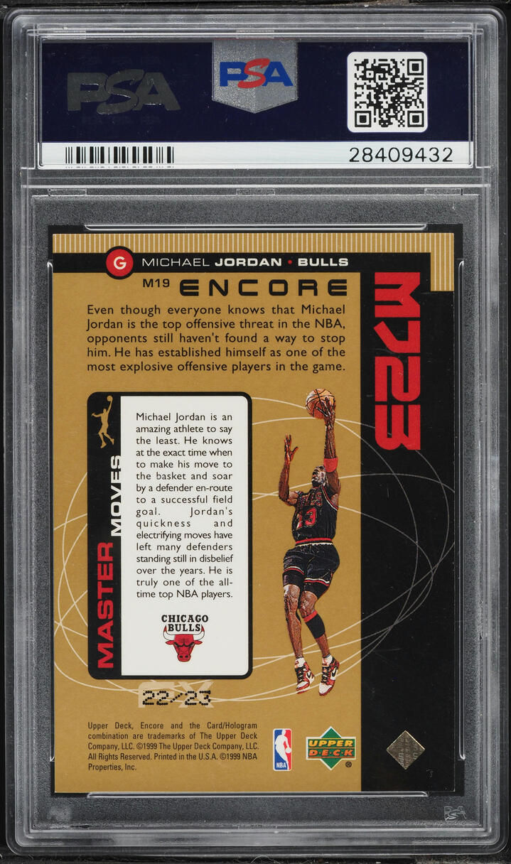 1998 Upper Deck Encore Mj23 Michael Jordan /23 #M19 PSA 10 GEM MINT