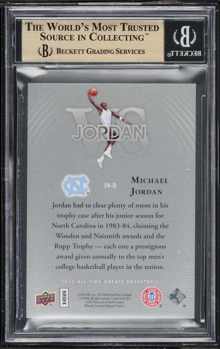 2013 Upper Deck All-Time Greats Jordan Vs. Michael Jordan /23 #JV9 BGS 9.5 GEM MINT