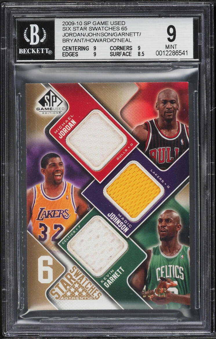 2009 Sp Six Star 65 Bryant Johnson Garnett Howard Jordan O'Neal PATCH /65 #6SAIDENO BGS 9 MINT