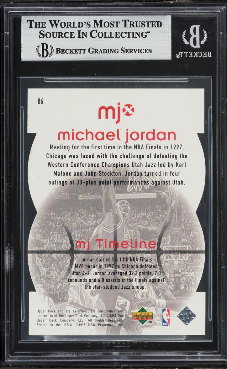 1998 Upper Deck MJX Timepieces Gold Michael Jordan /23 #86 BGS 9 MINT