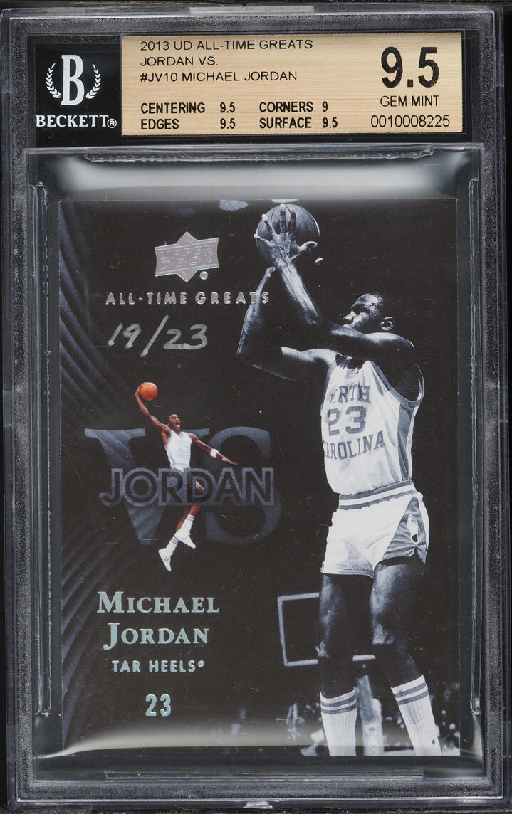 2013 Upper Deck All-Time Greats Jordan Vs. Michael Jordan /23 #JV10 BGS 9.5 GEM MINT