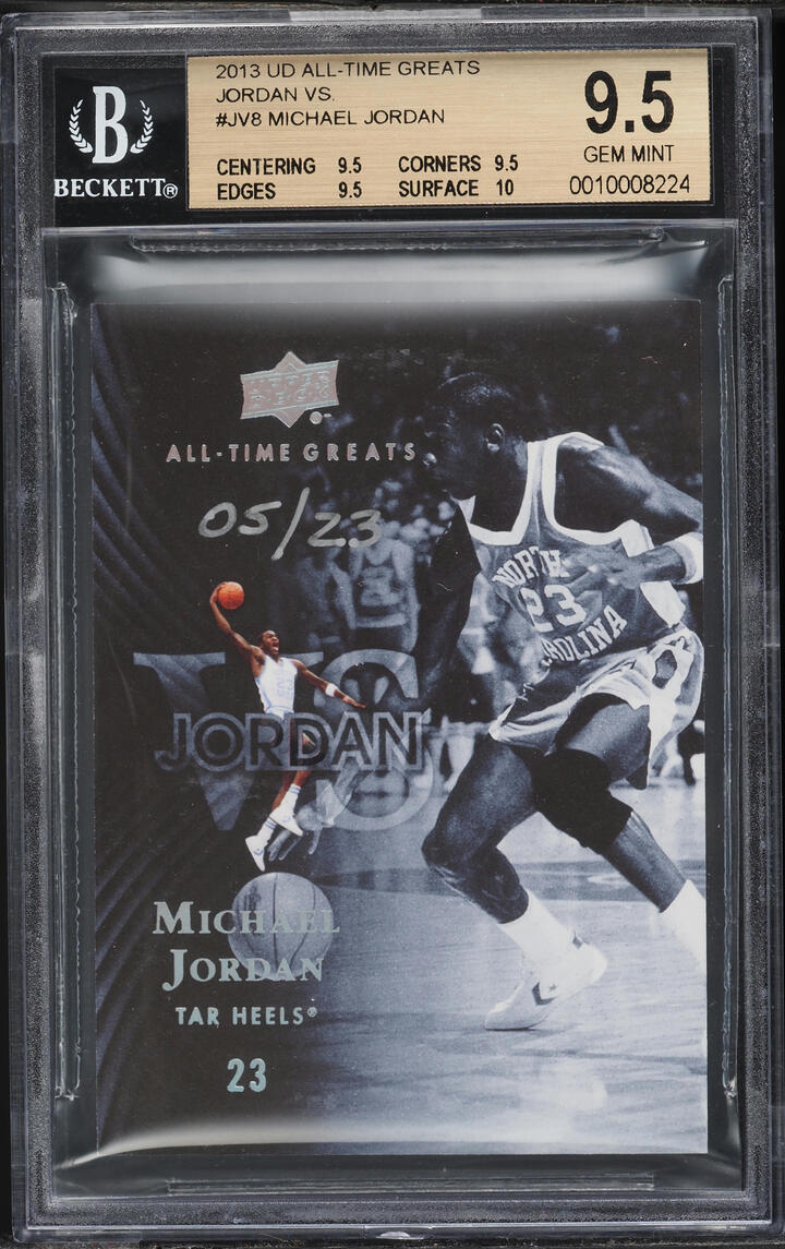 2013 Upper Deck All-Time Greats Jordan Vs. Michael Jordan /23 #JV8 BGS 9.5 GEM MINT