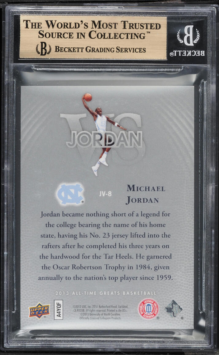 2013 Upper Deck All-Time Greats Jordan Vs. Michael Jordan /23 #JV8 BGS 9.5 GEM MINT