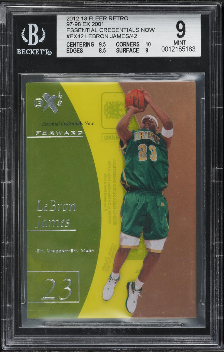 2012 Fleer Retro '97 EX-2001 Essential Credentials Now LeBron James /42 BGS 9