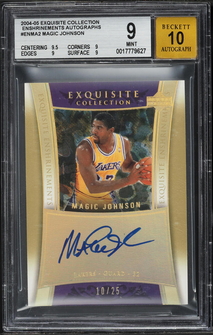 2004 Exquisite Collection Enshrinements Magic Johnson AUTO /25 #ENMA2 BGS 9 MINT