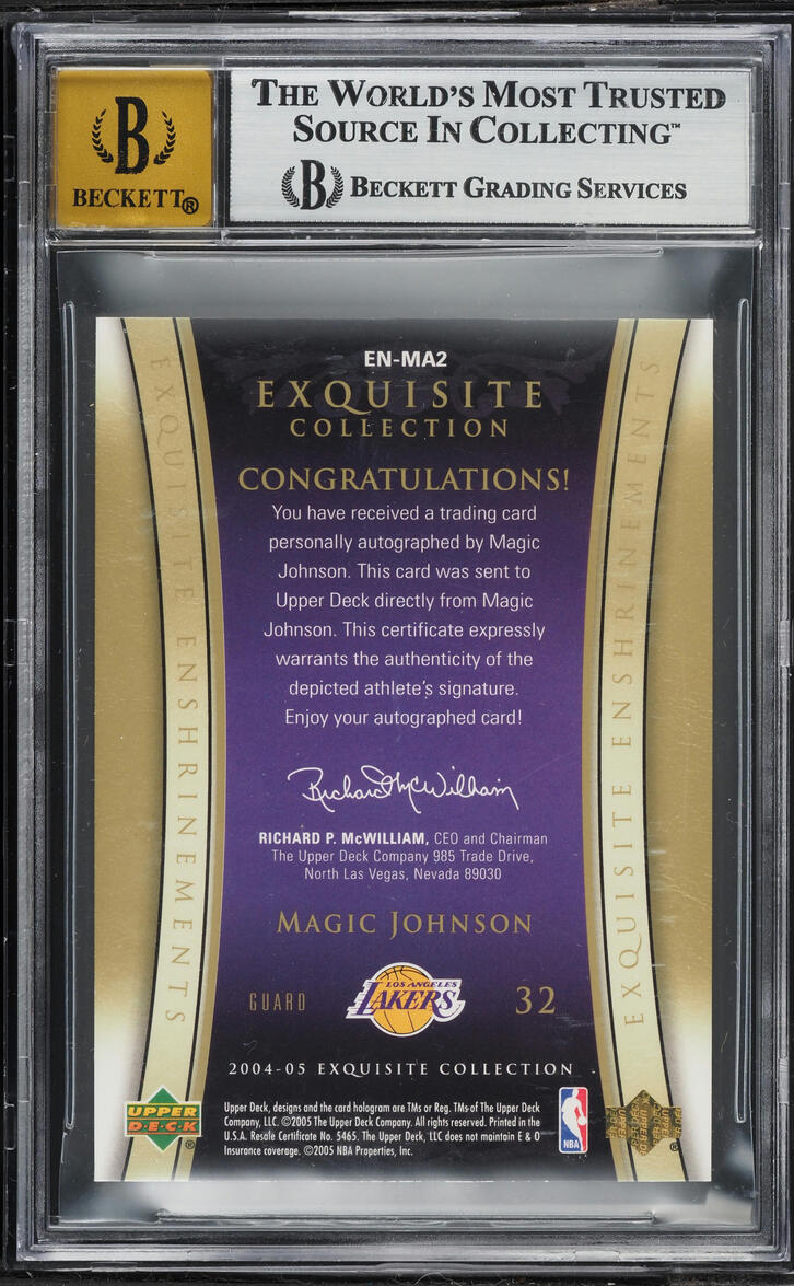 2004 Exquisite Collection Enshrinements Magic Johnson AUTO /25 #ENMA2 BGS 9 MINT