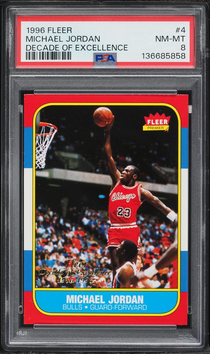 1996 Fleer Decade Of Excellence Michael Jordan #4 PSA 8 NM-MT