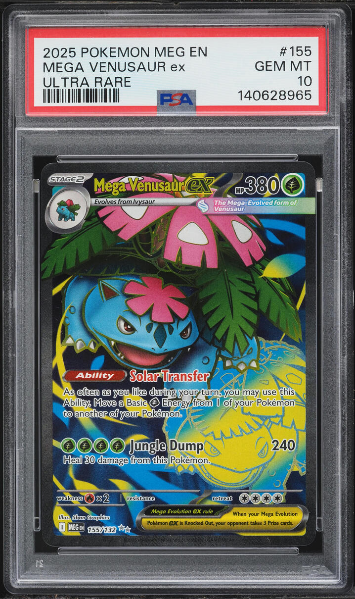 2025 Pokemon Mega Evolution Full Art Mega Venusaur ex #155 PSA 10 GEM MINT