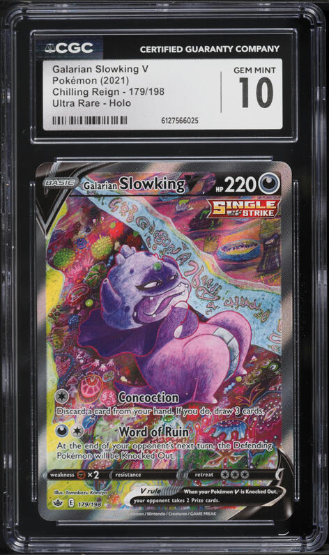 2021 Pokemon SWSH Chilling Reign Full Art Galarian Slowking V #179 CGC 9  MINT on Fanatics Collect