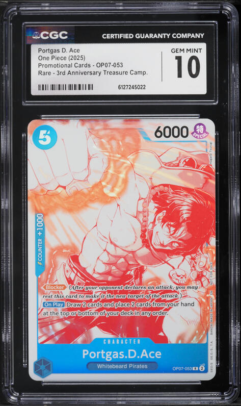 2025 One Piece Japanese Promo Cards Portgas D. Ace #P-103 CGC 10