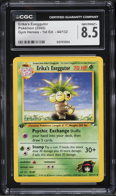 2000 Pokemon Gym Heroes 1st Edition Erika's Exeggutor #44 CGC 8.5 NM-MT+