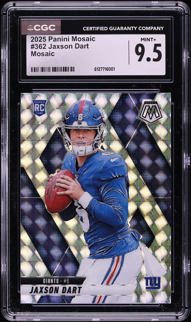 2025 Panini Mosaic Prizm Jaxson Dart ROOKIE #362 CGC 9.5 MINT+