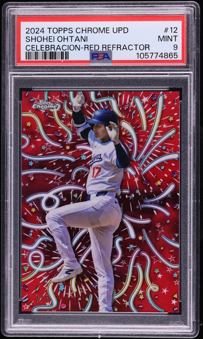 2024 Topps Chrome Update Celebracion Red Refractor Shohei Ohtani /5 #12 PSA 9 MINT