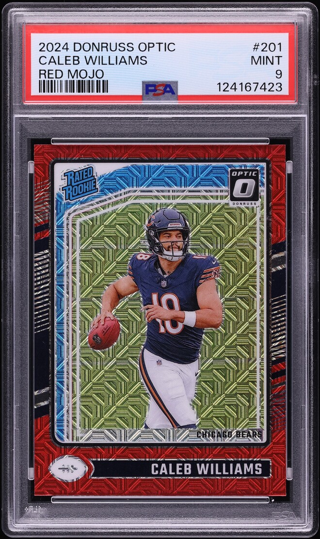 2024 Donruss Optic Red Mojo Caleb Williams ROOKIE #201 PSA 9 MINT