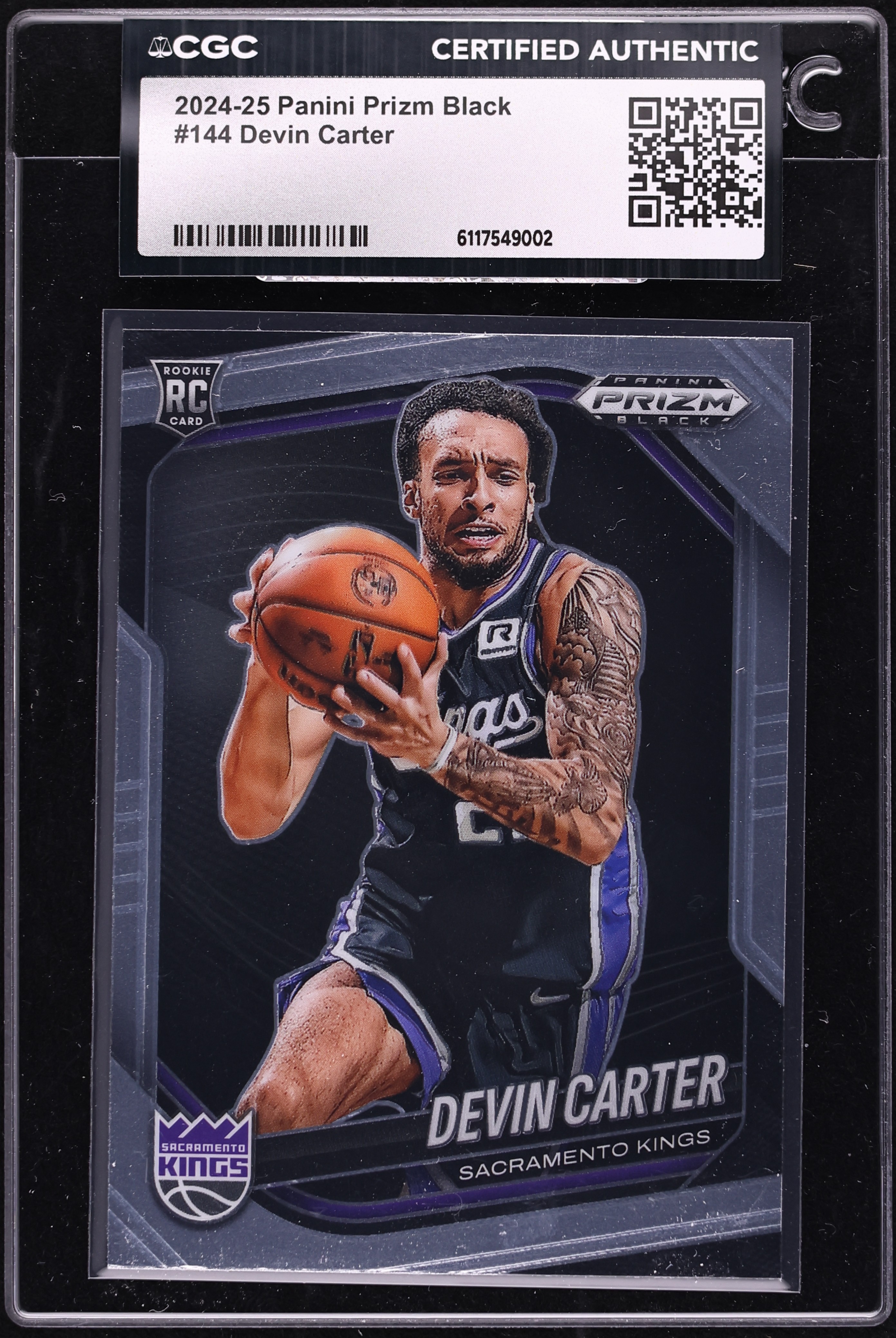 2024 Panini Prizm Black Basketball Devin Carter #144 CGC AUTH