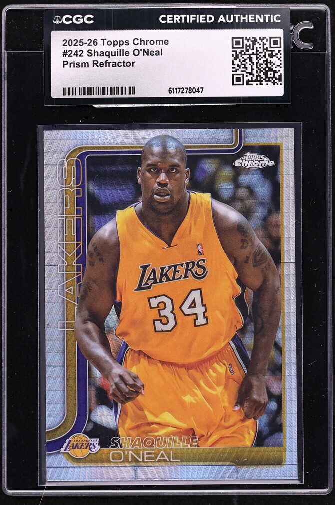 2025 Topps Chrome Prism Refractor Shaquille O'Neal #242 CGC AUTH