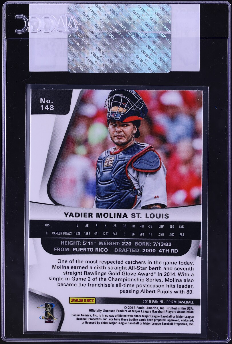 2015 Panini Prizm Yadier Molina #148 CGC AUTH