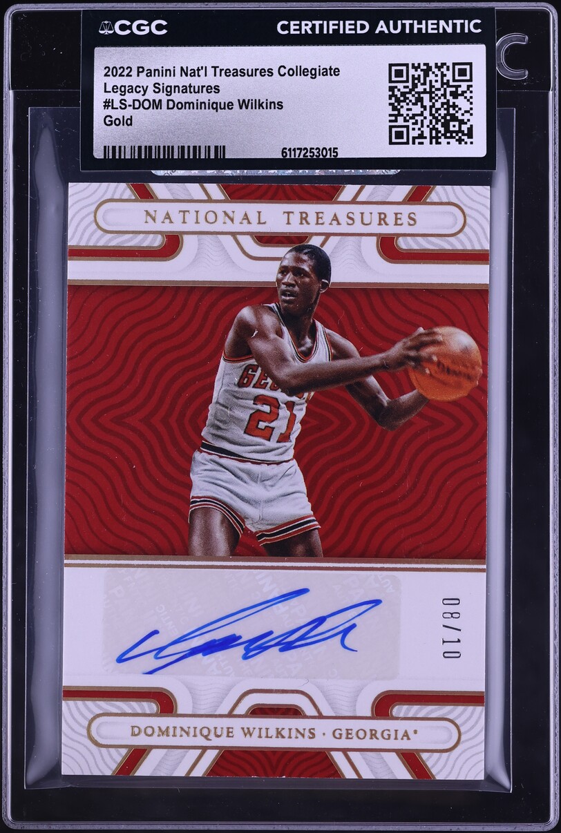 2022 National Treasures Collegiate Legacy Gold Dominique Wilkins AUTO /10 #LS-DOM CGC AUTH