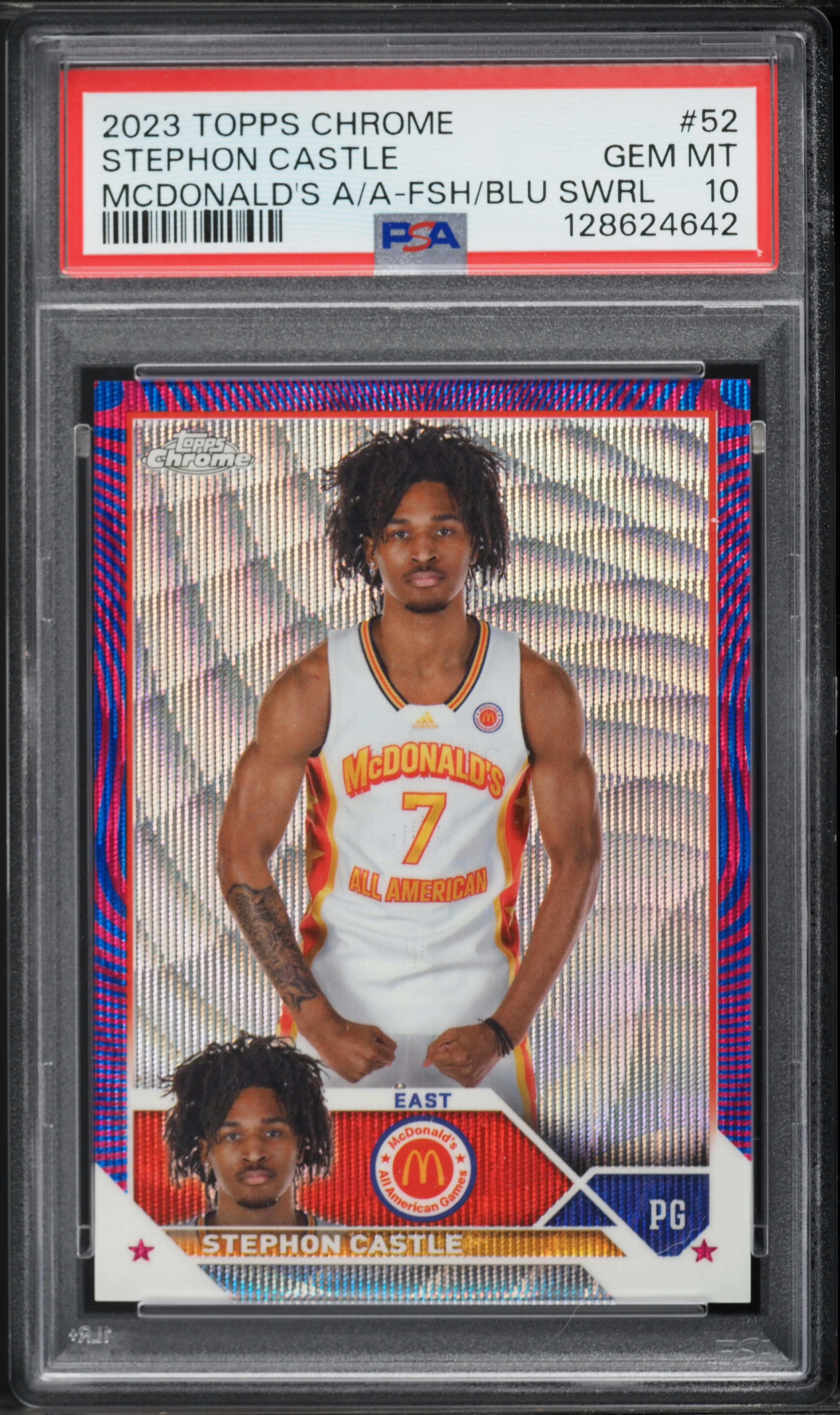 2023 Topps Chrome McDonald's All-American Fuchsia Blue Swirl