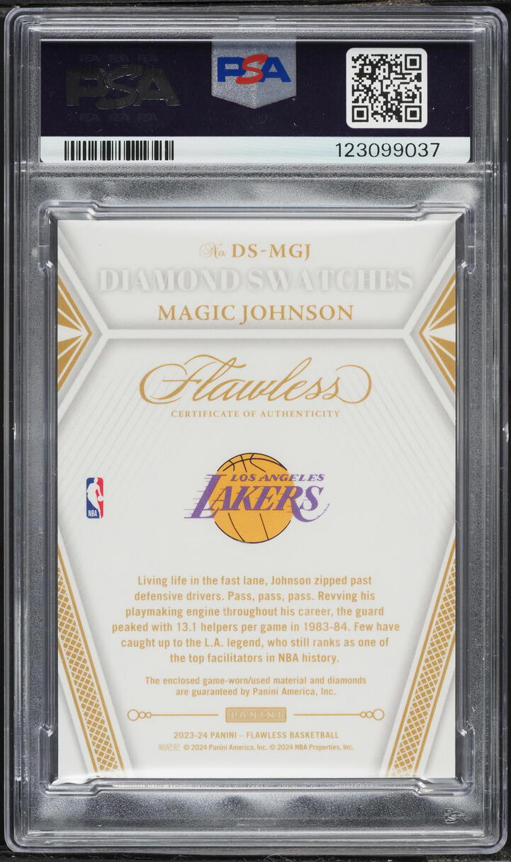 2023 Panini Flawless Diamond Swatches Magic Johnson PATCH 3/3 #DS
