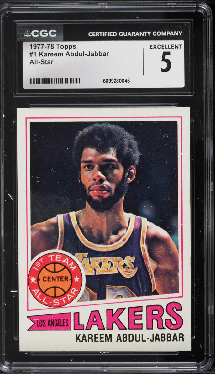 1977 Topps All Star Kareem Abdul-Jabbar #1 CGC 5 EX