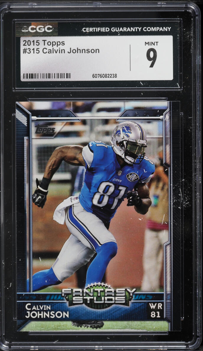 2015 Topps Football Calvin Johnson #315 CGC 9 MINT