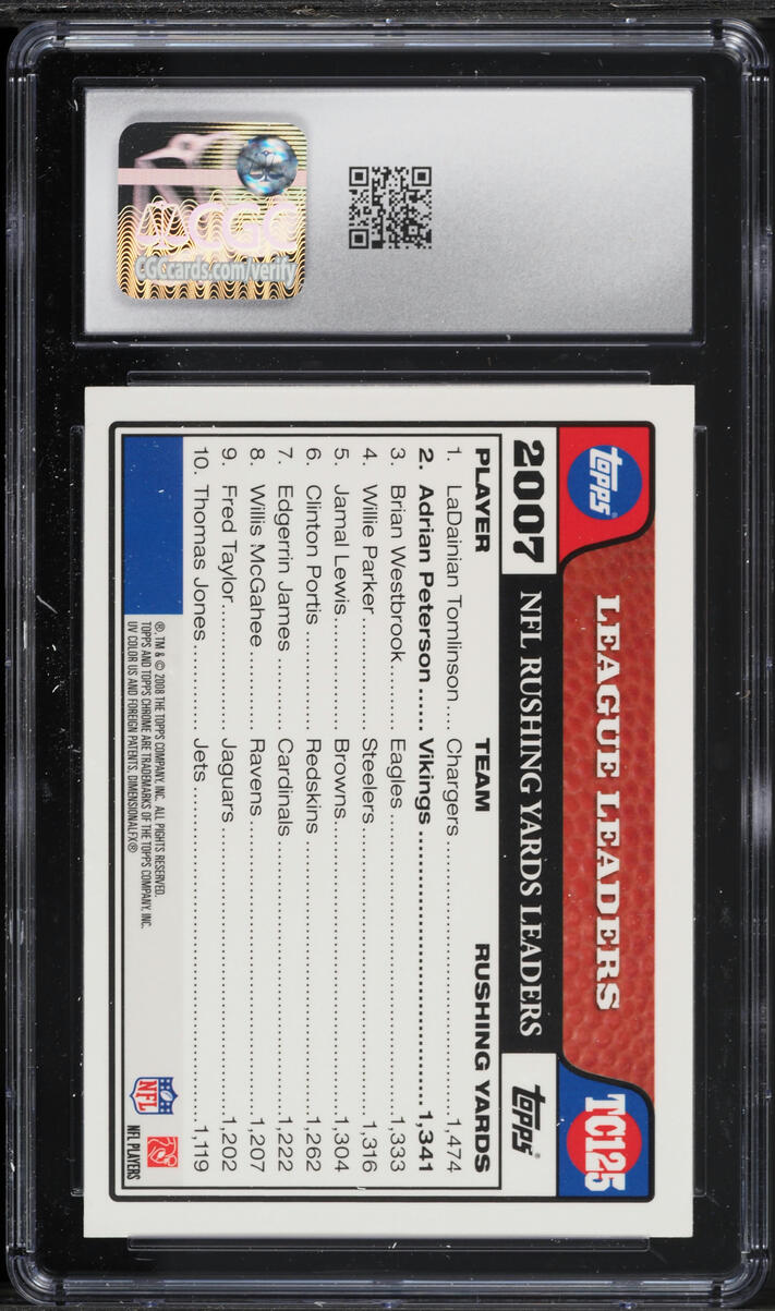 2008 Topps Chrome Adrian Peterson #TC125 CGC 9 MINT