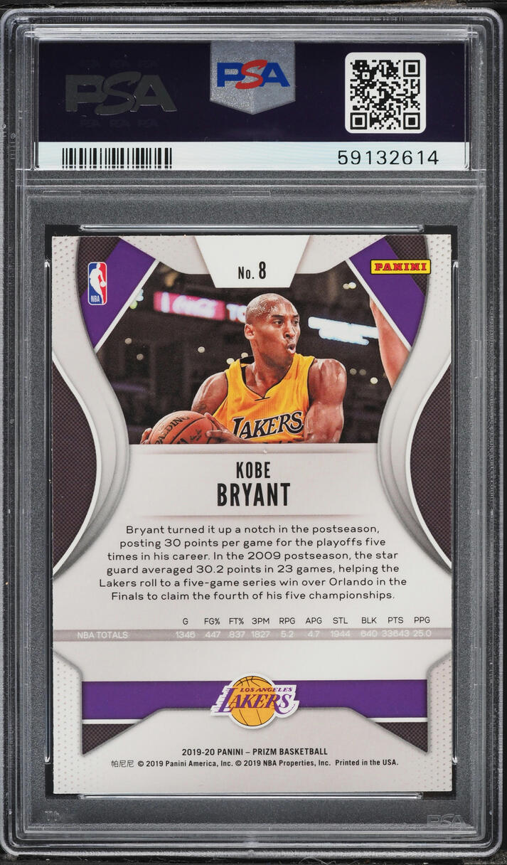 2019 Panini Prizm Kobe Bryant #8 PSA 10 GEM MINT