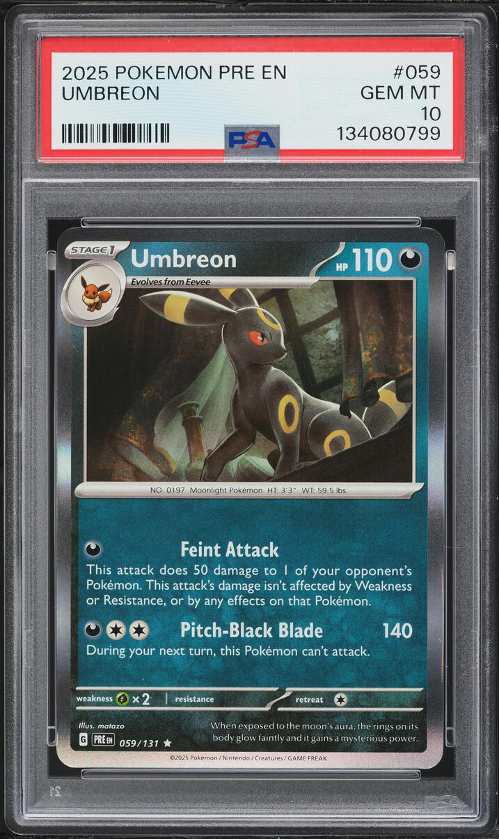 2025 Pokemon Scarlet & Violet Prismatic Evolutions Umbreon #59 PSA 10 GEM MINT